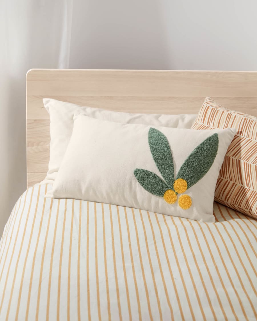 Uriana 100% cotton cushion cover in beige 30 x 50 cm
