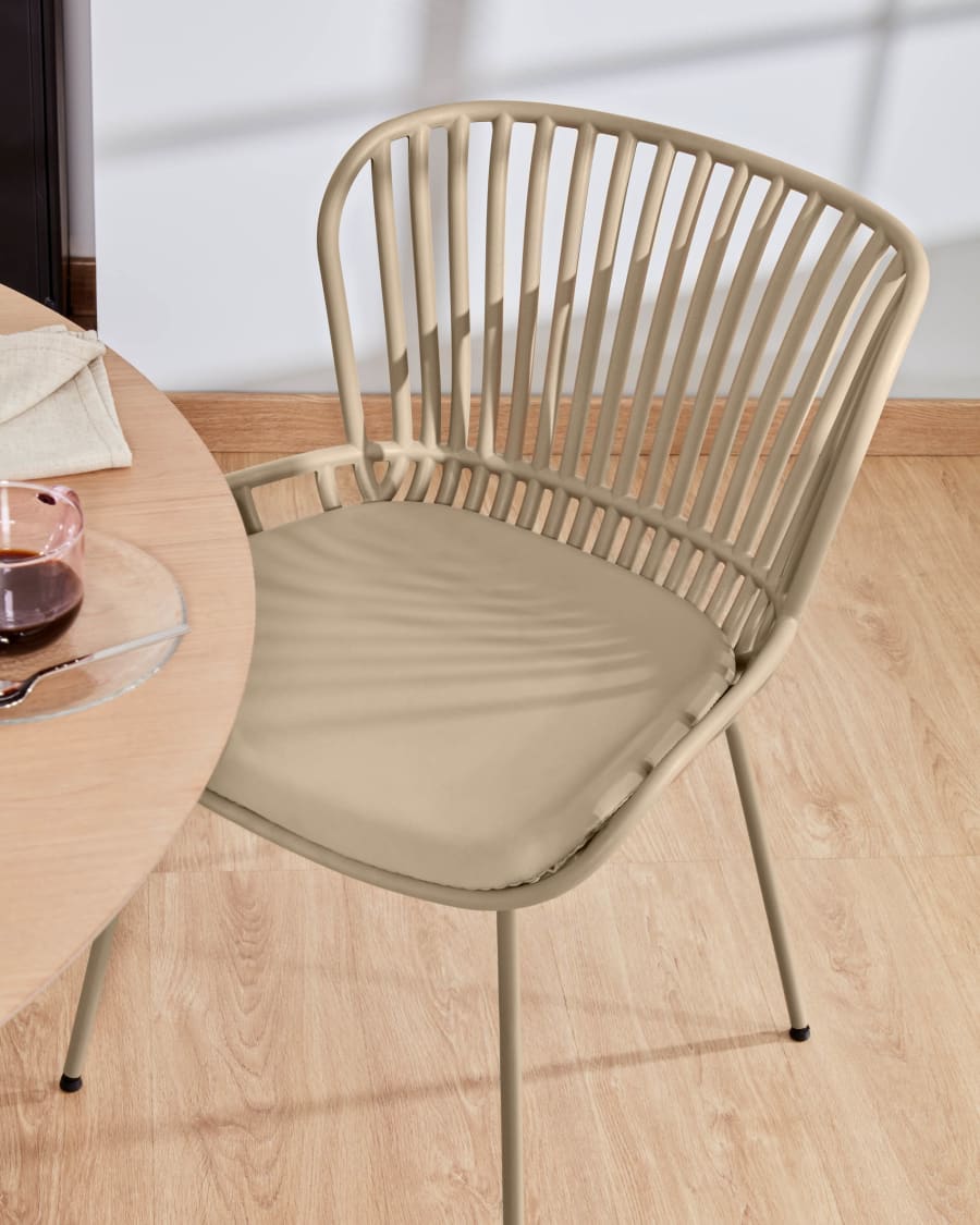 Surpik Stuhl mit Stahlbeinen in Beige