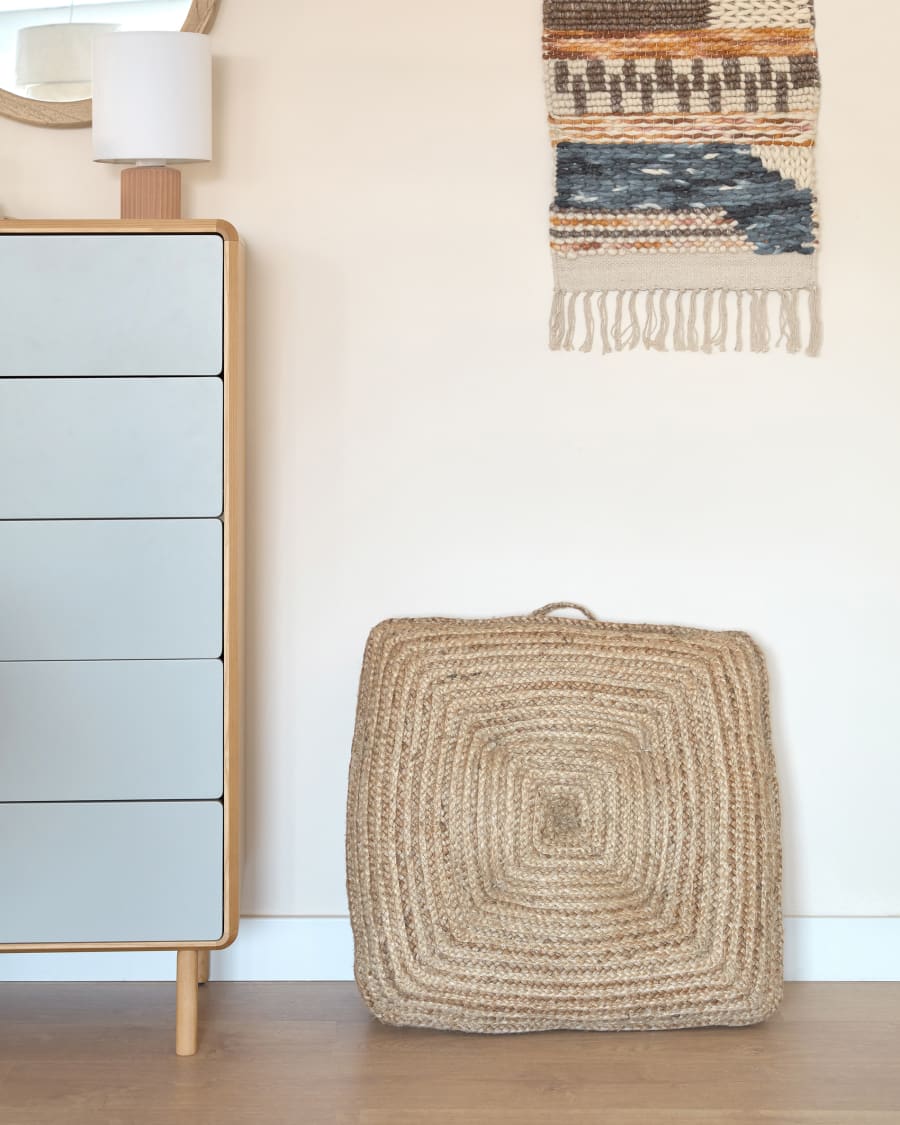 Jute floor-pallet cushion Abir 60 x 60 cm