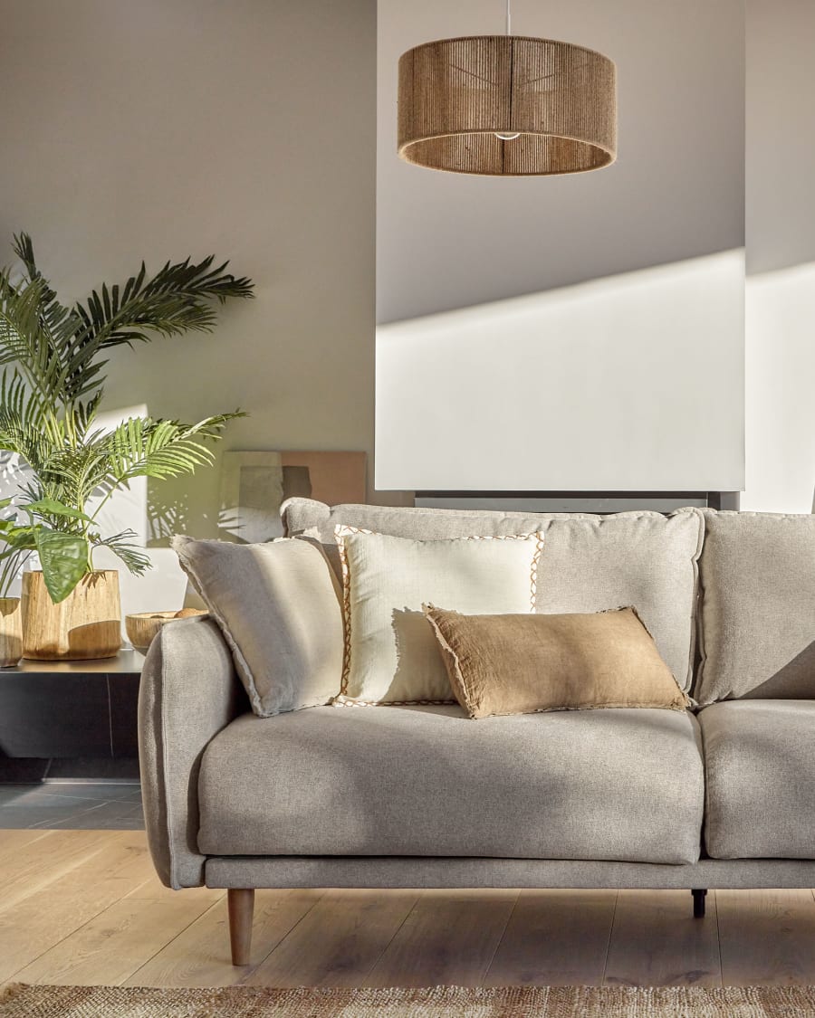 3 seater Carlota sofa in beige, 213 cm FSC Mix Credit