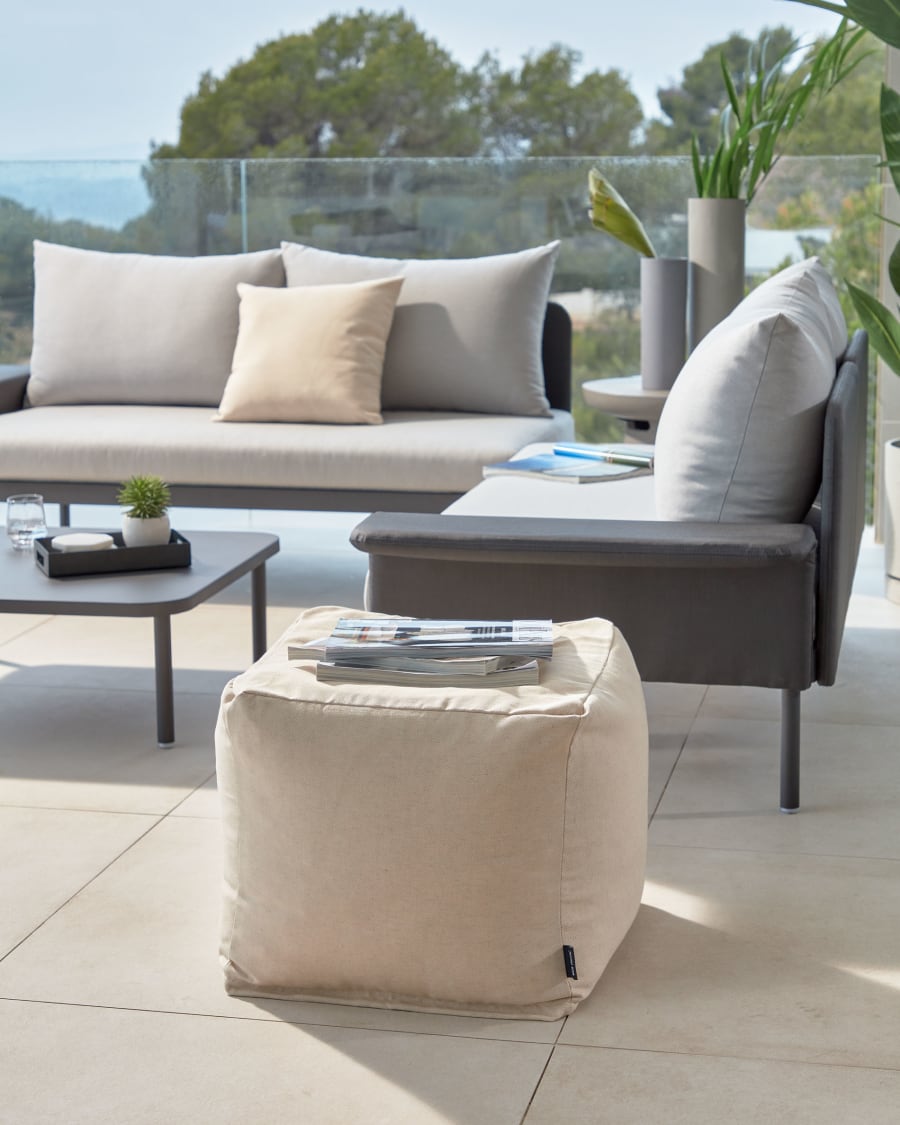 Squared 50 x 50 cm Beige Nedra pouf
