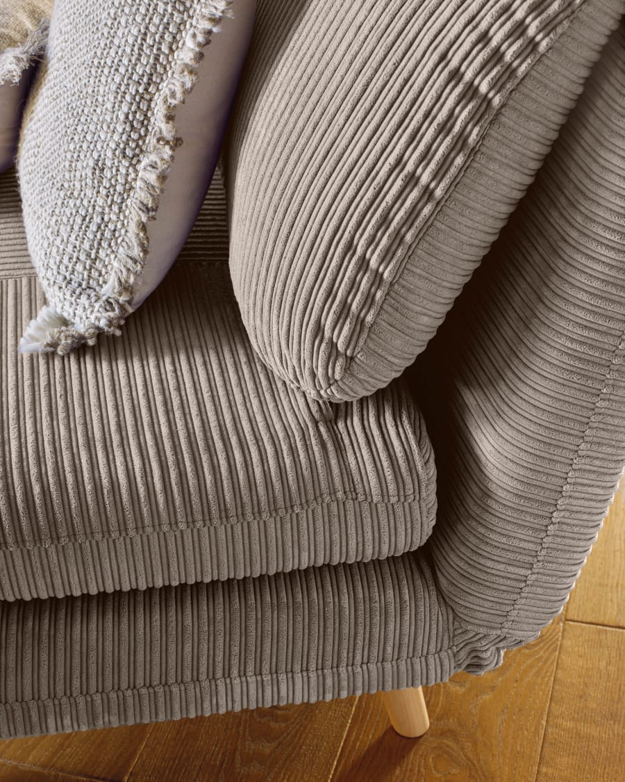 Keren 2 seater sofa bed in grey corduroy, 106 cm