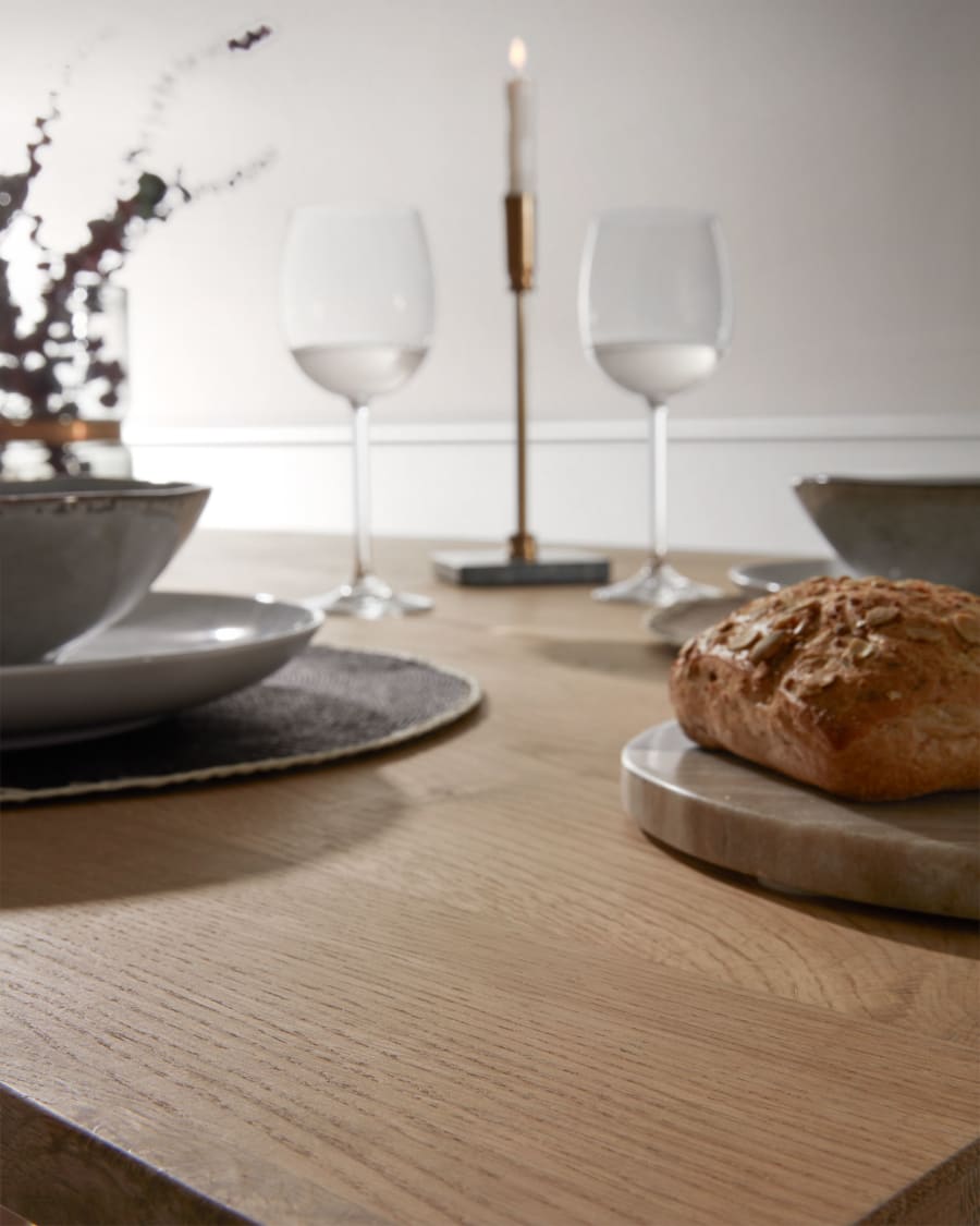 Armande oak veneer table with white wash finish 200 x 100 cm