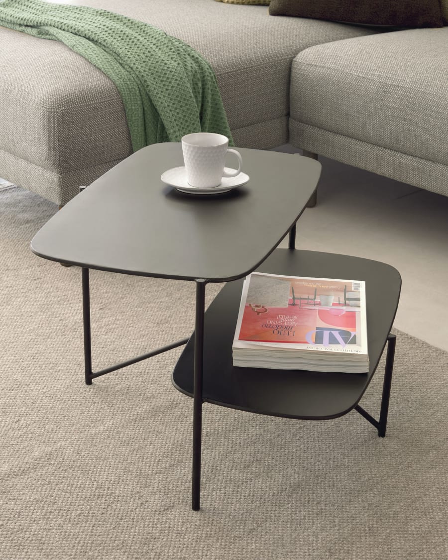 Wigan black metal side table 62 x 58 cm