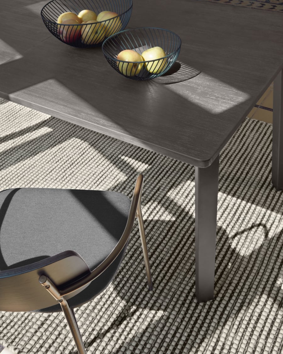 Grey Indiann extendable table in solid acacia wood 160 (220) x 75 cm