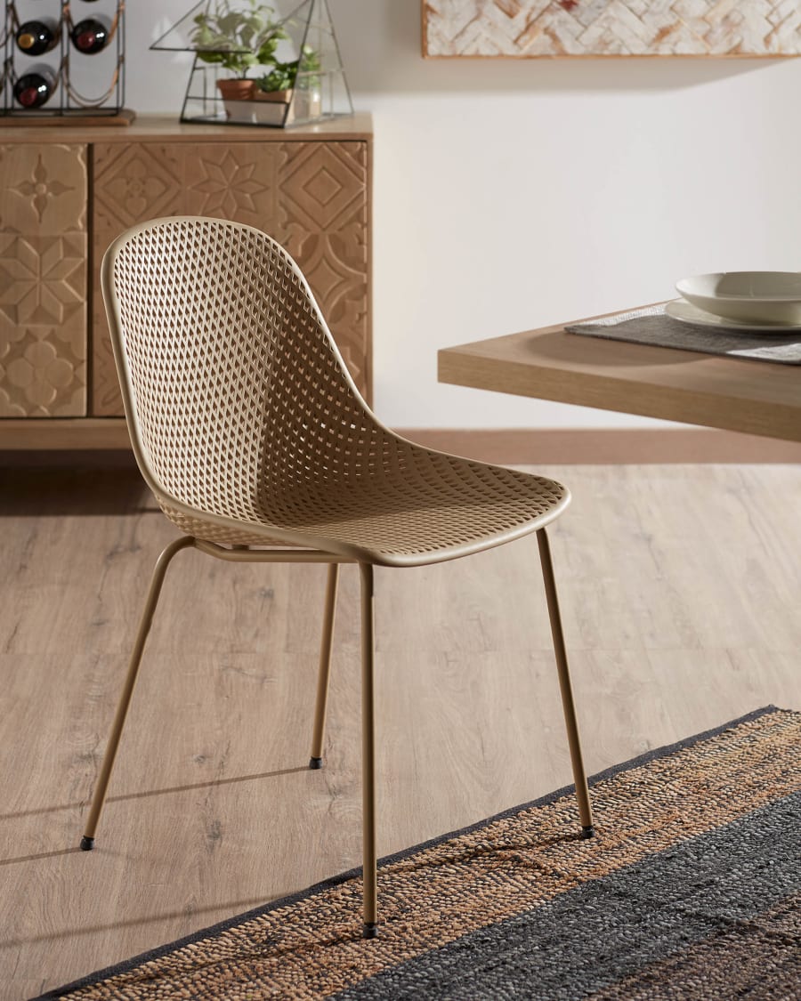 Quinby outdoor dining chair in beige