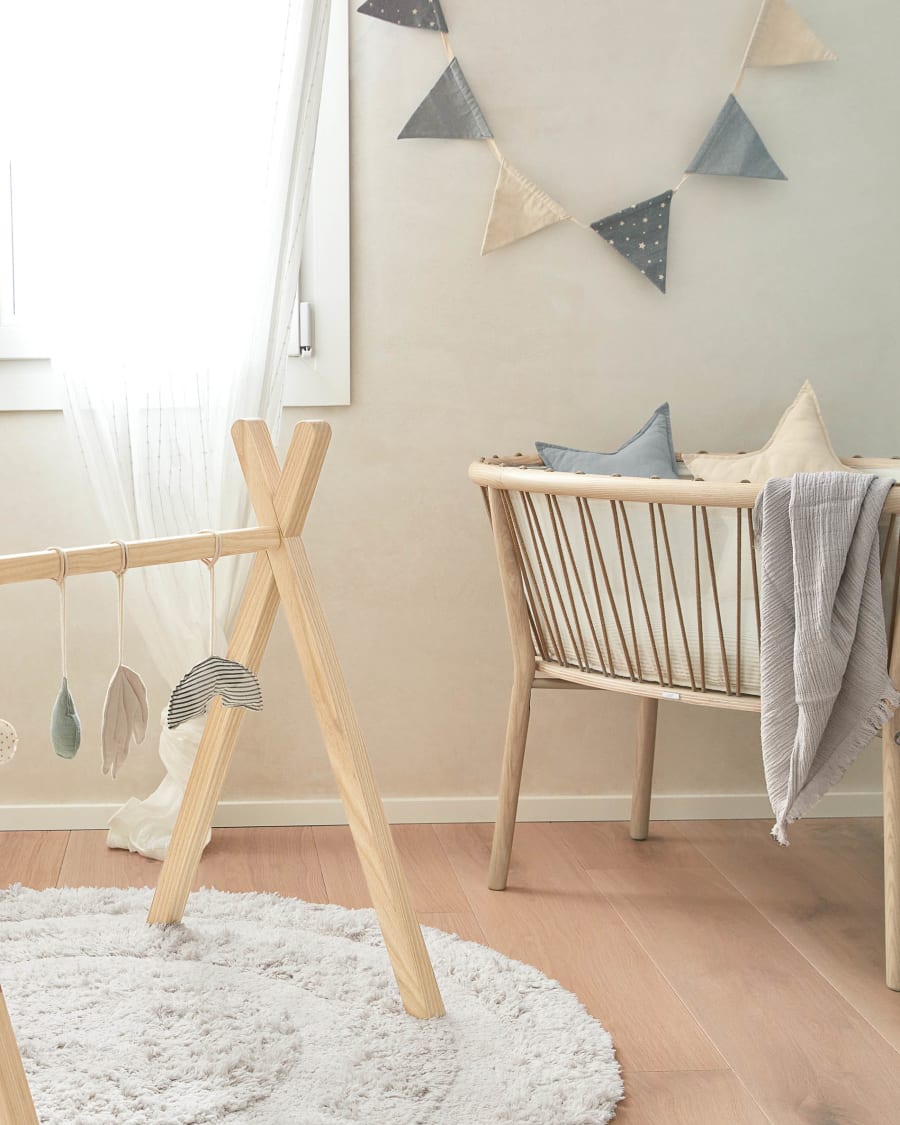 Zalia 100% organic cotton (GOTS) grey fabric pennant