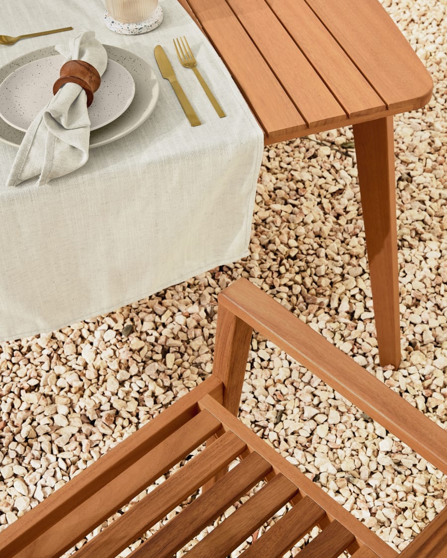 Hanzel extendable garden table in solid eucalyptus, 183 (240) x 100 cm FSC 100%