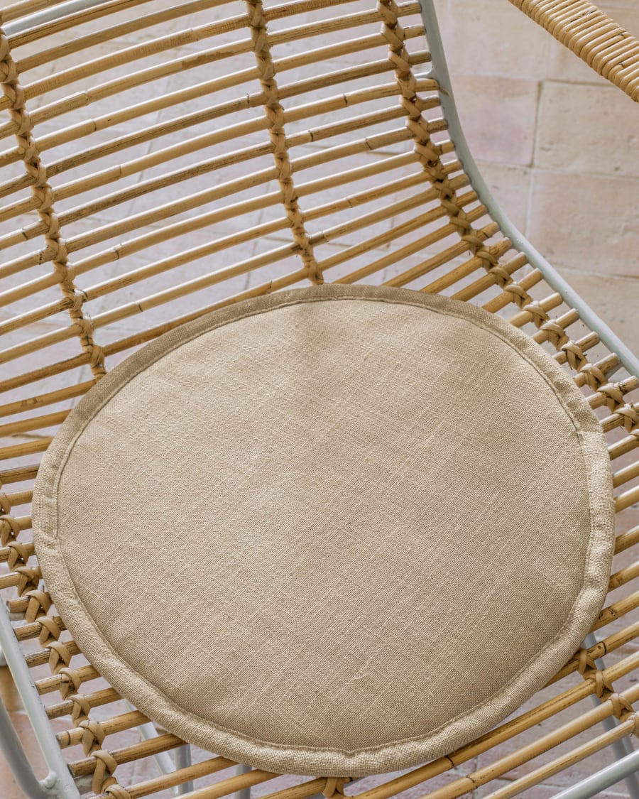 Στρογγυλό μαξιλάρι καθίσματος Prisa, 35εκ, μουσταρδί