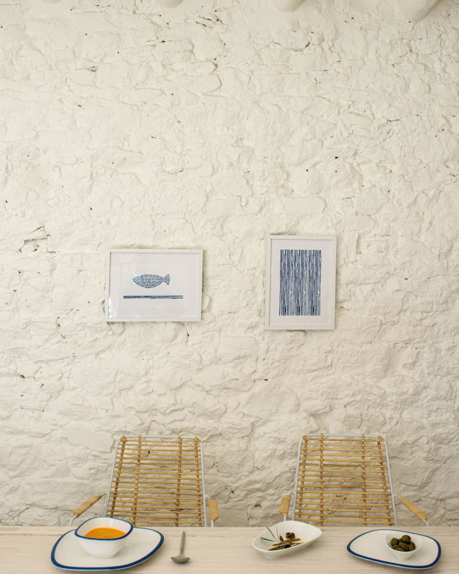 Πίνακας Kuma 30 x 40 εκ, ψάρι με μπλε βούλες