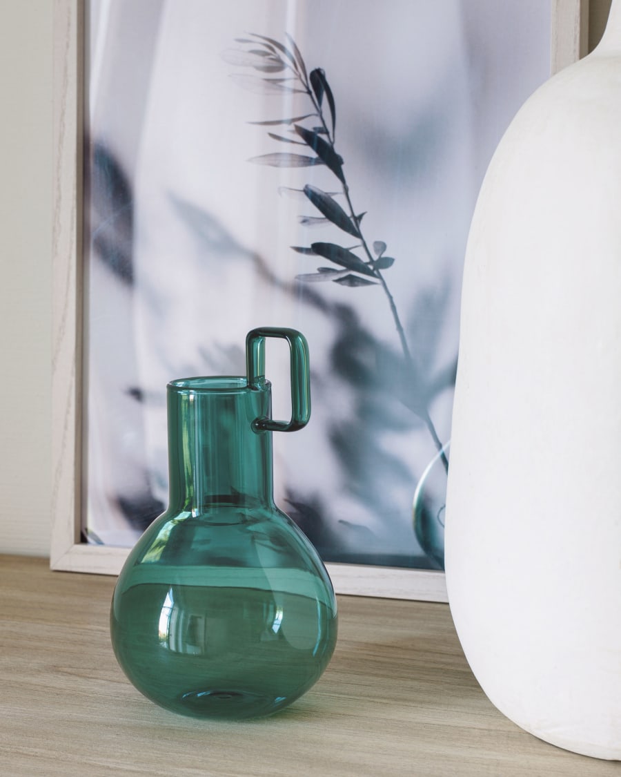 Kei turquoise glass vase 16,5 cm