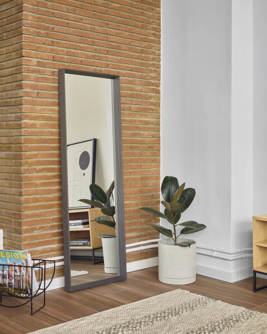 Nerina wide frame dark finish mirror 52 x 152 cm