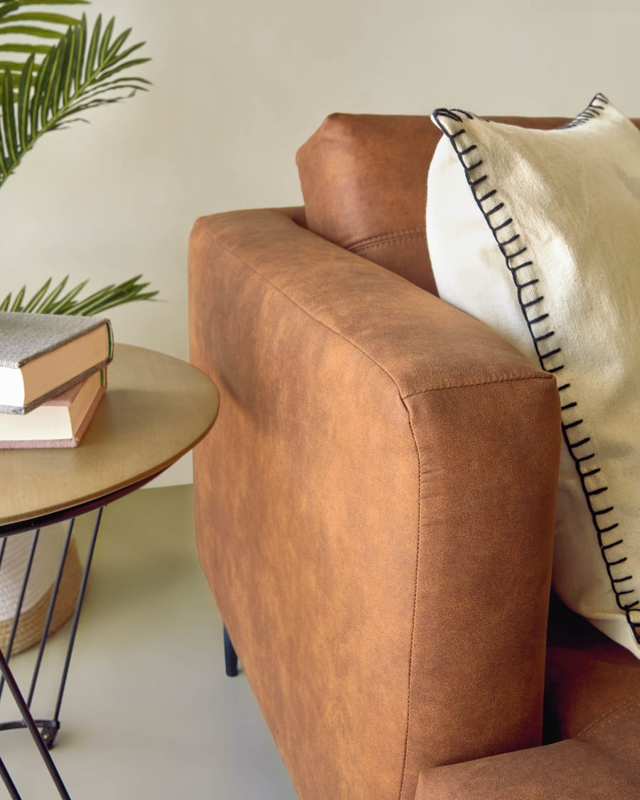 Tanya 2 seater sofa upholstered in light brown, 183 cm FSC Mix Credit