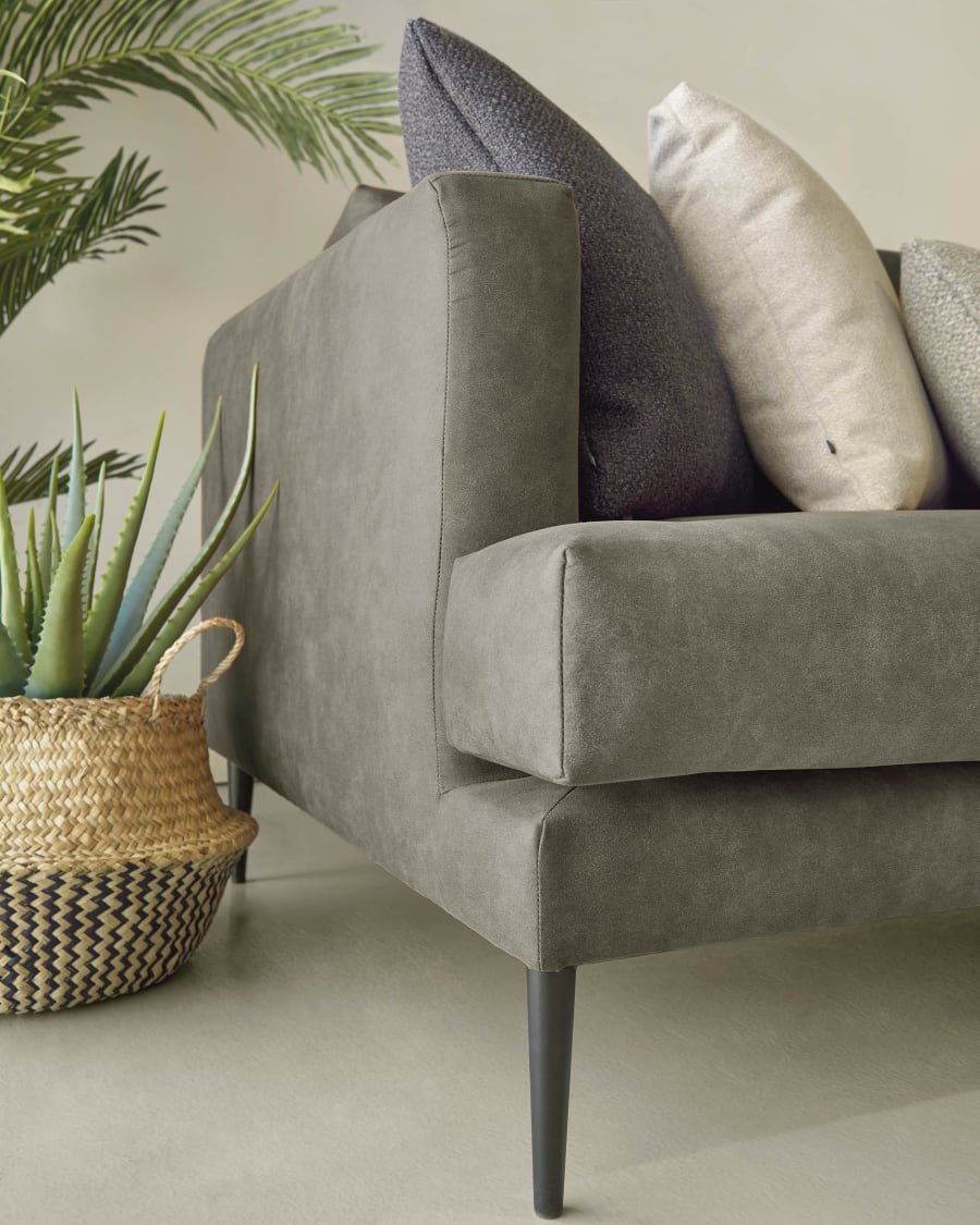 Tanya 2 seater sofa upholstered in dark grey 183 cm FSC Mix Credit
