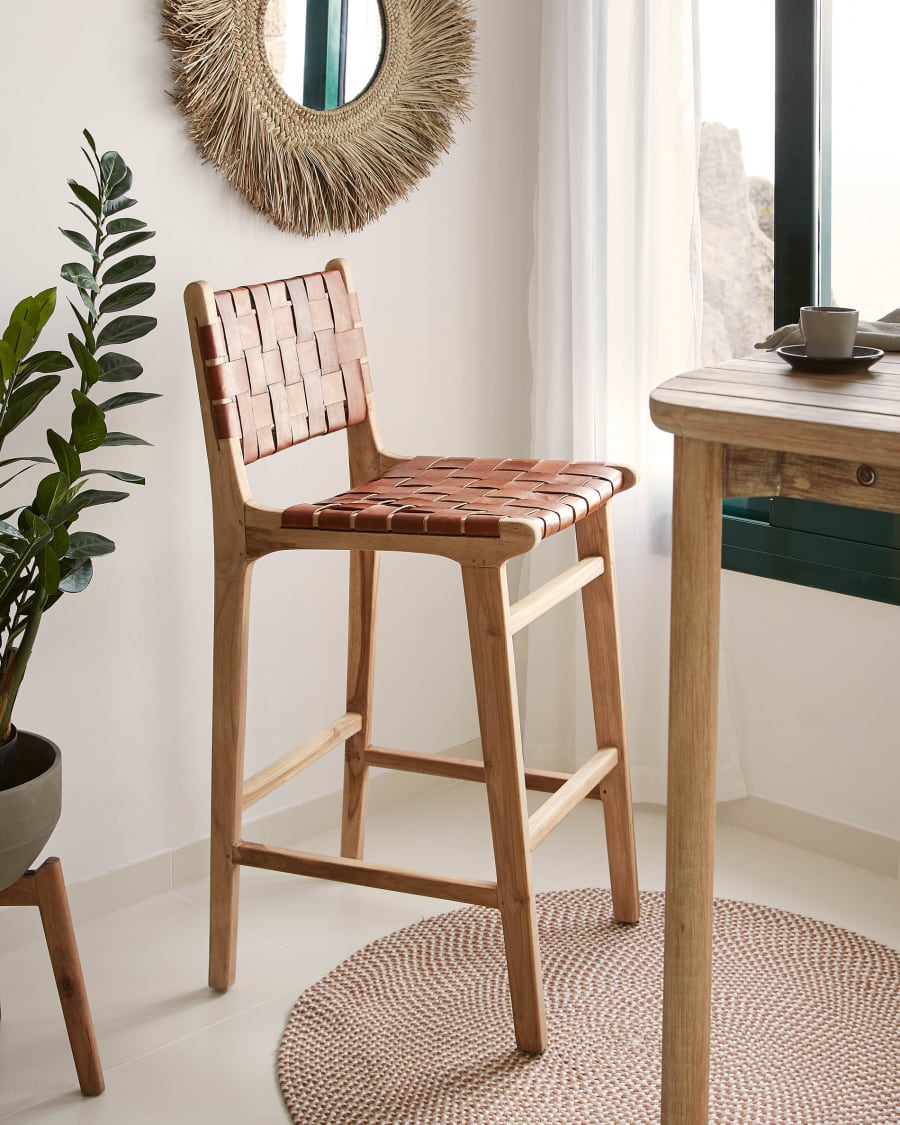 Rodhe 100% PET round rug in beige, Ø 100 cm