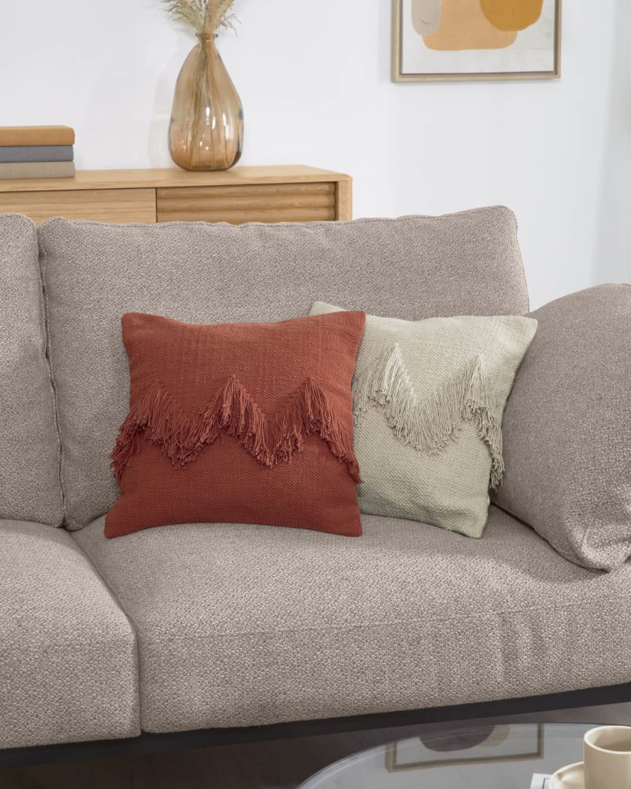 Paulin 100% cotton cushion cover maroon 45 x 45 cm