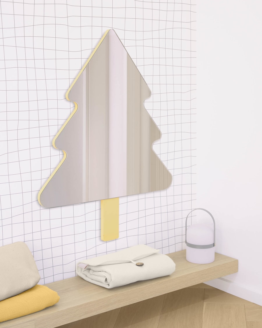 Saori tree wall mirror MDF 54 x 70 cm