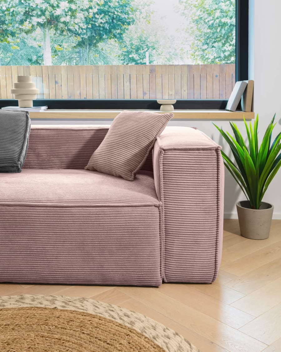 Wilma cushion cover in pink wide seam corduroy, 45 x 45 cm