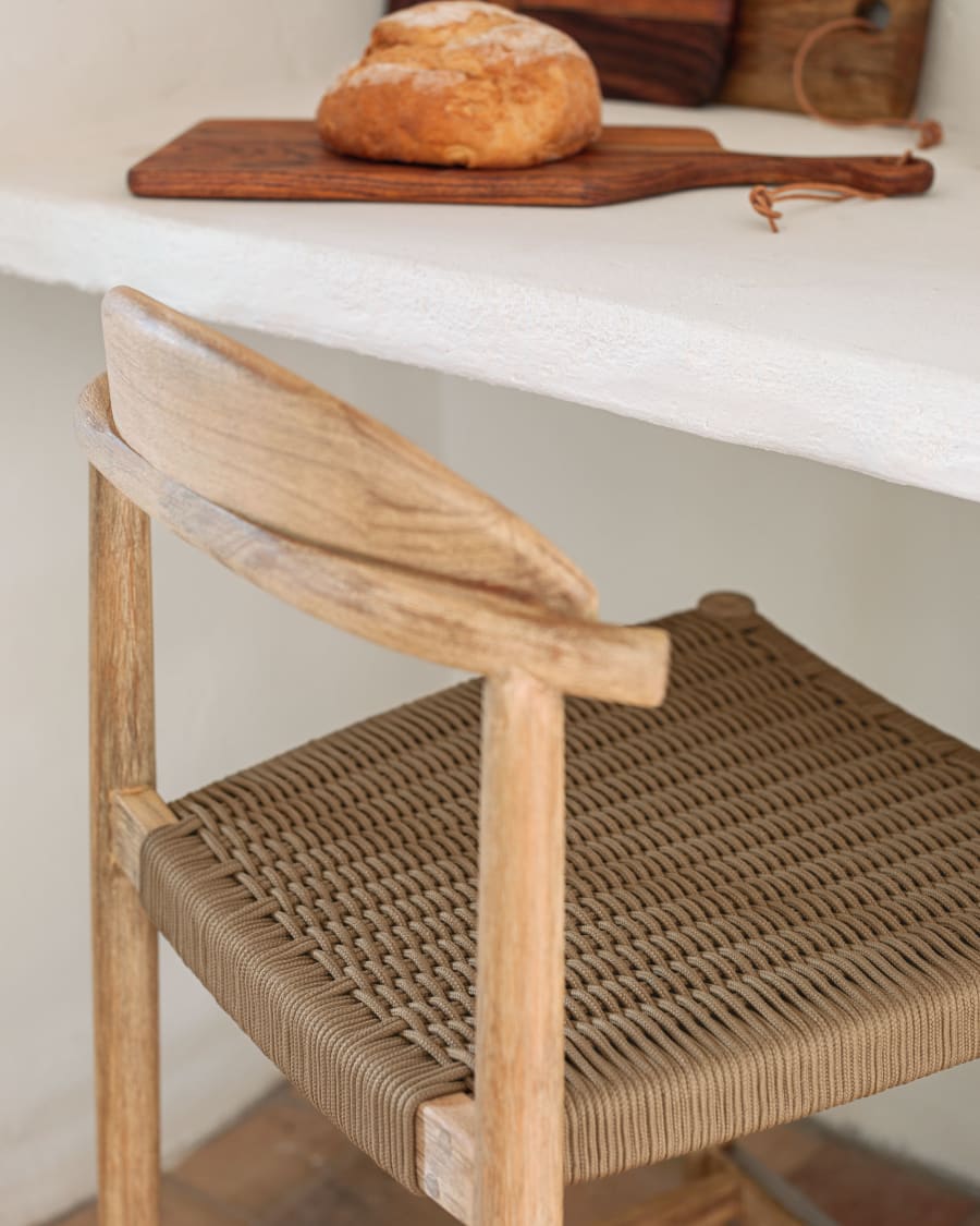 Nina stool in solid acacia wood height 62 cm