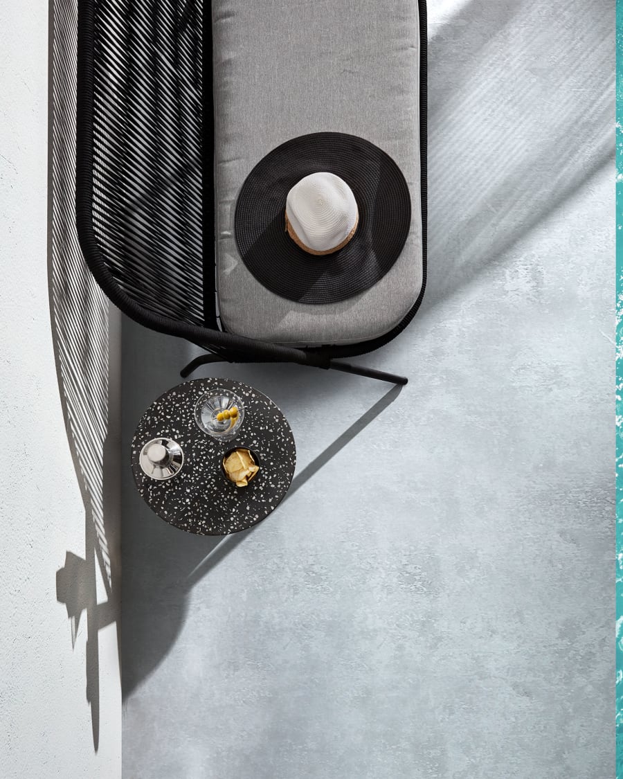 Shann 2 seater sofa in black cord, 121 cm