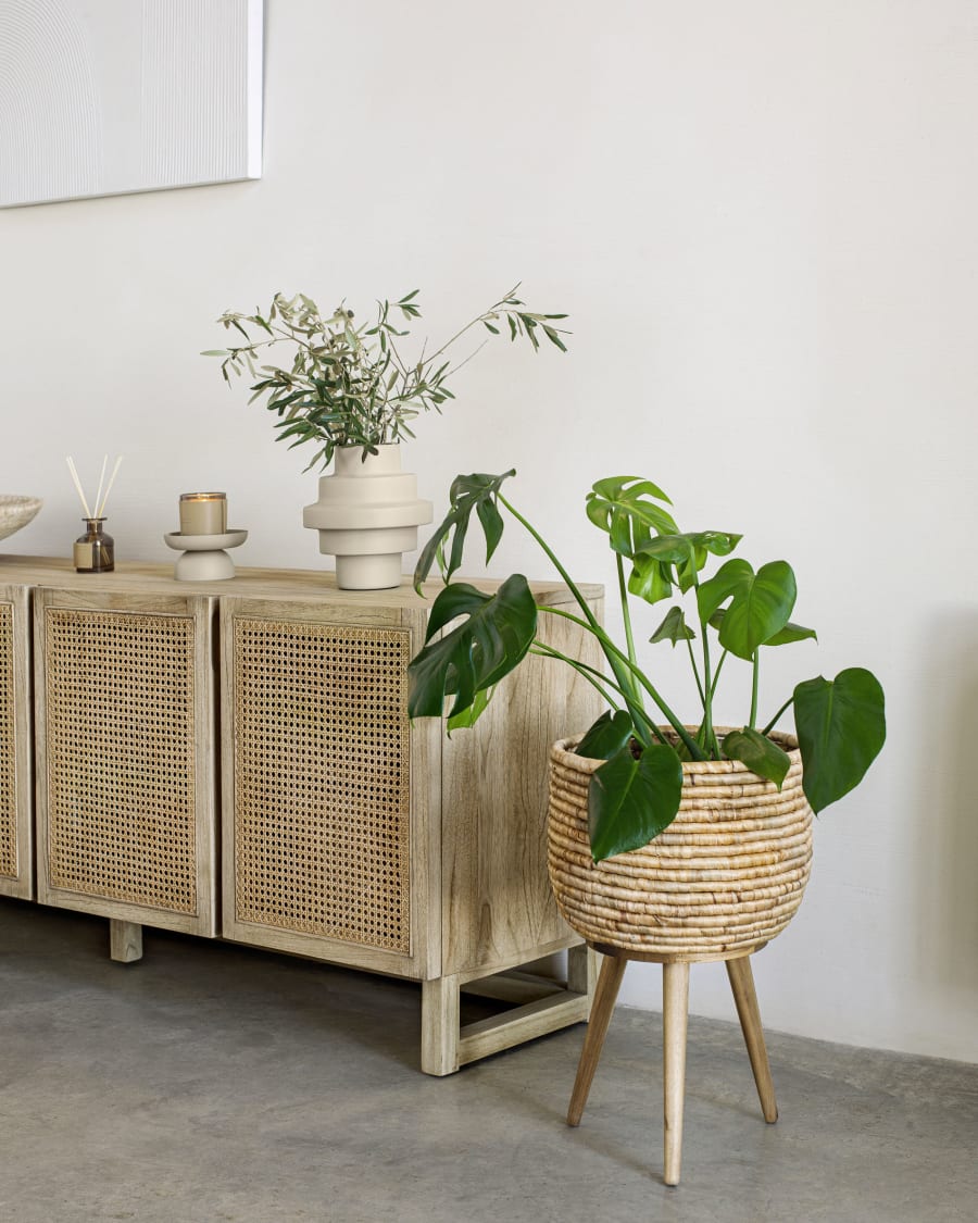 Colomba planter made from natural fibres, 34 cm