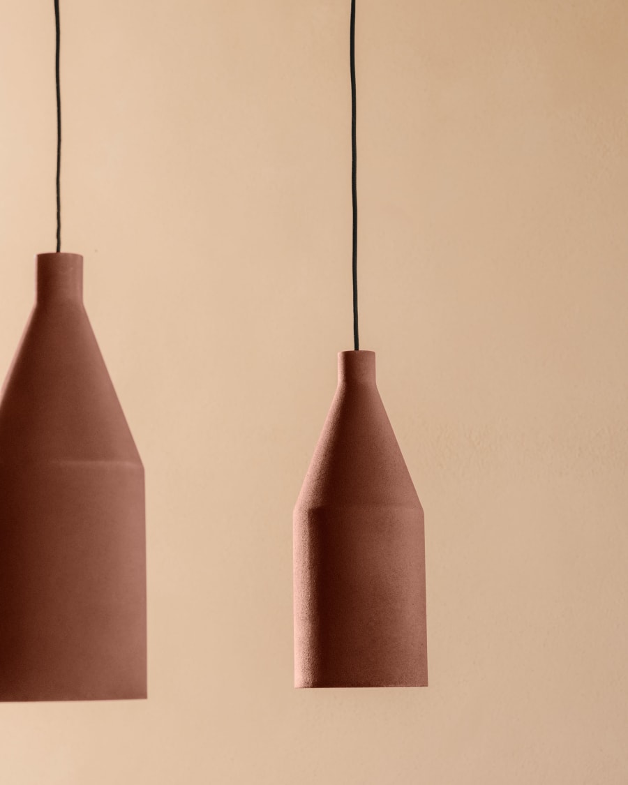 Peralta ceiling lamp in metal with a terractotta painted finish, Ø 15 cm