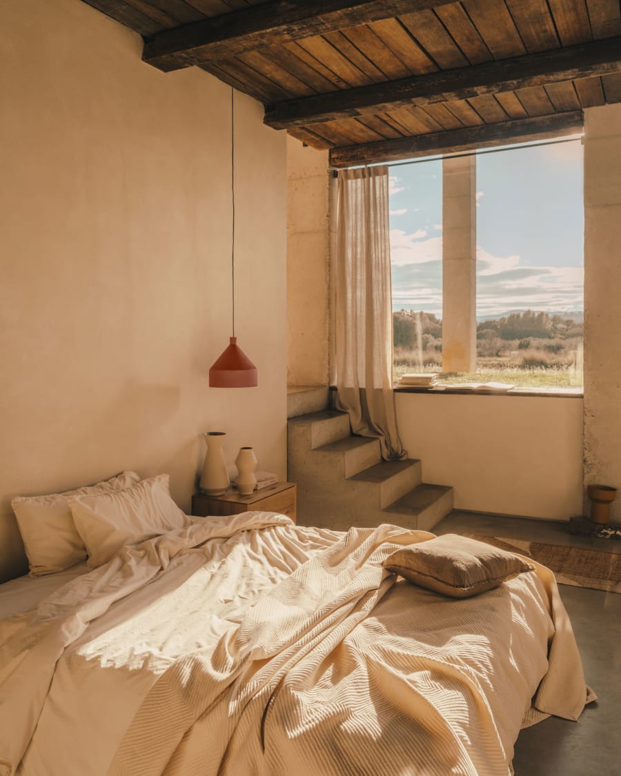 Bedar quilt in beige cotton for 180/200 cm bed