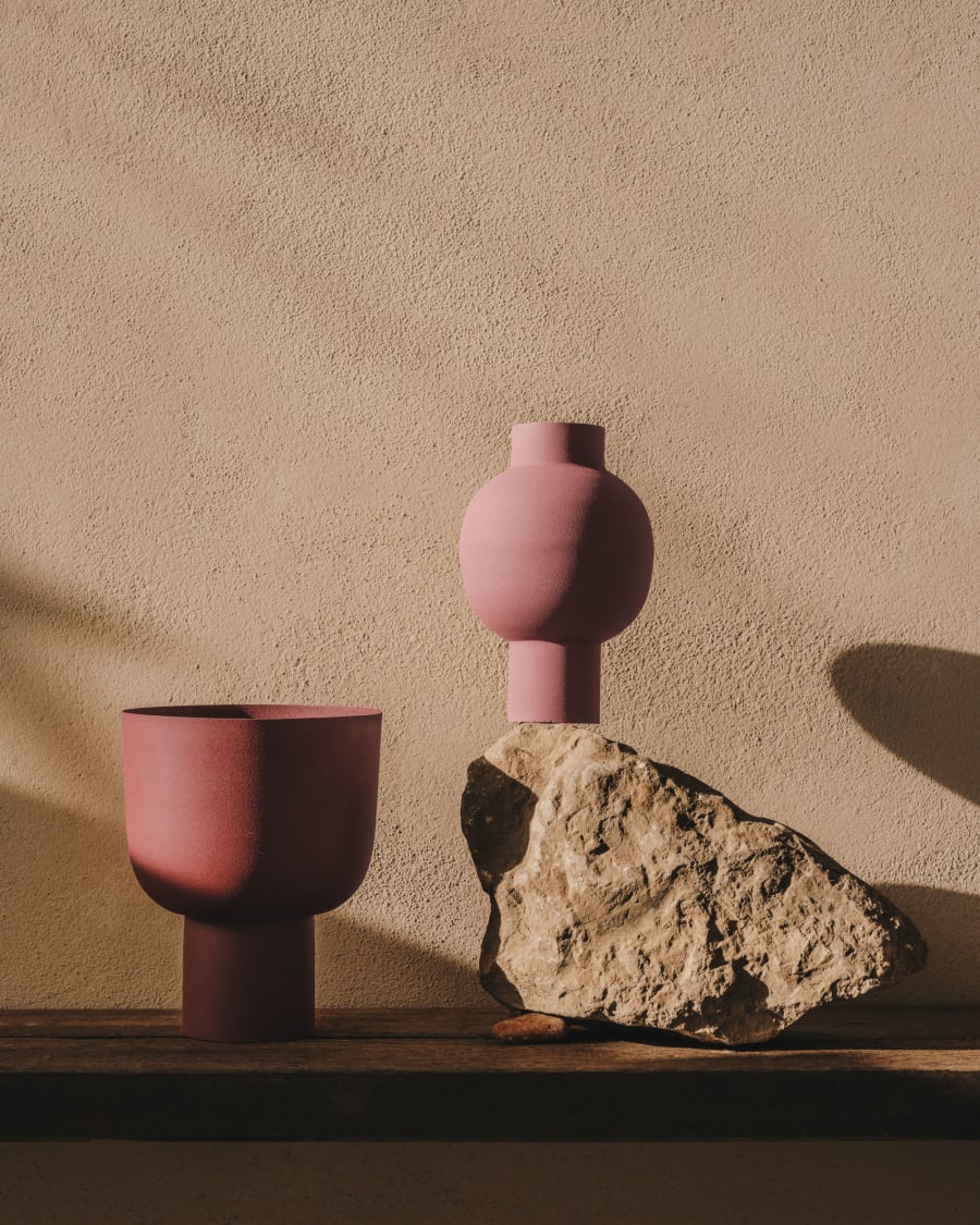 Celra metal vase in brown, 21 cm