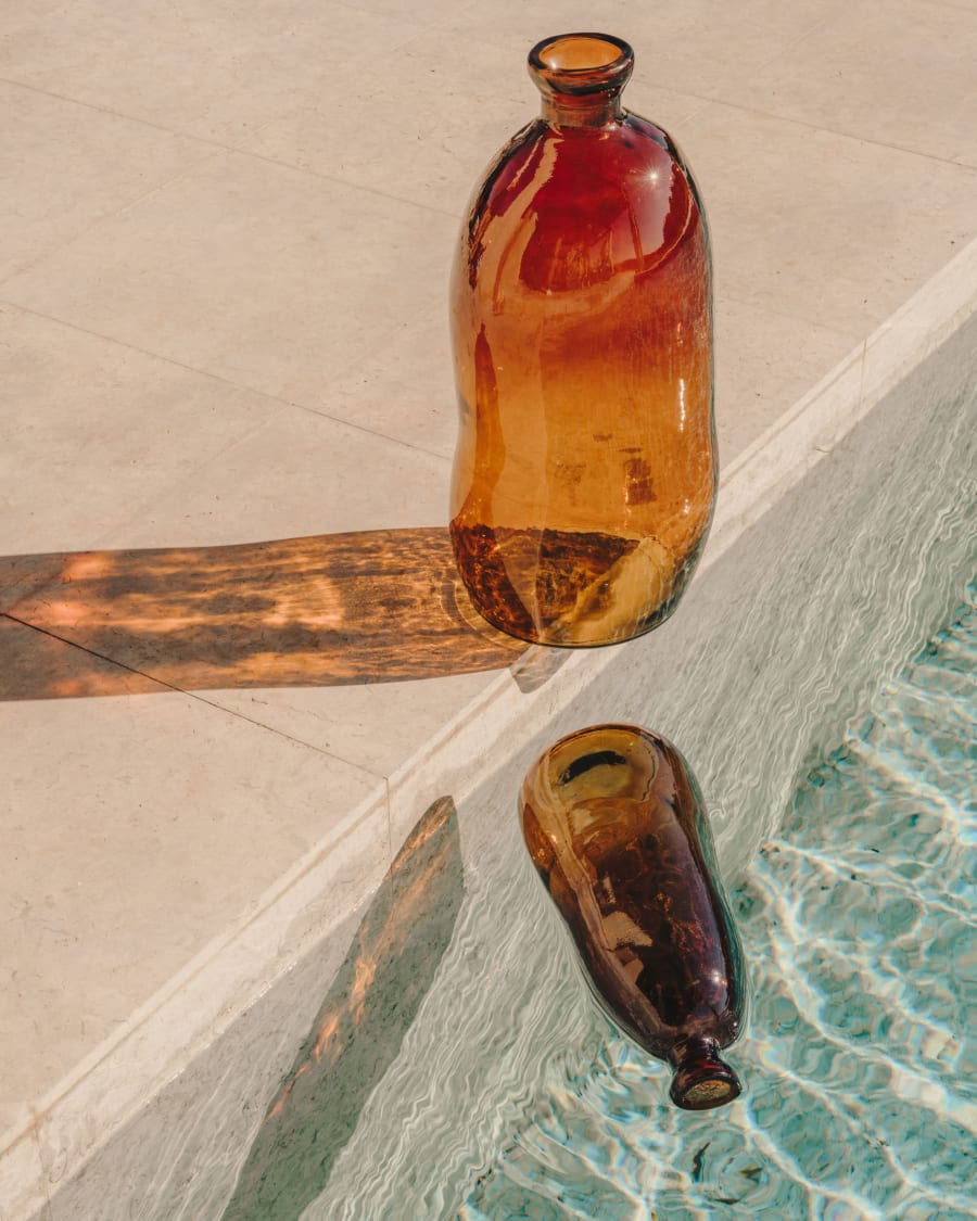 Brenna vase in 100% recycled brown glass, 73 cm