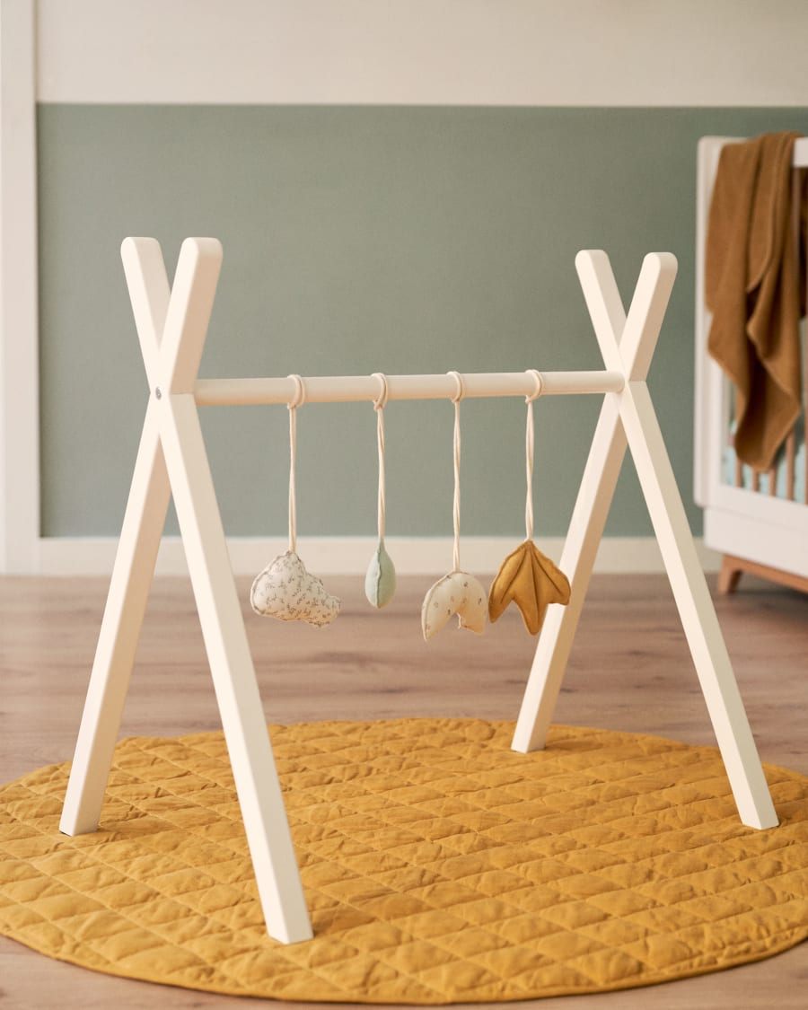 Maralis kid s teepee gym made from solid beech wood with a white finish Kave Home Finland