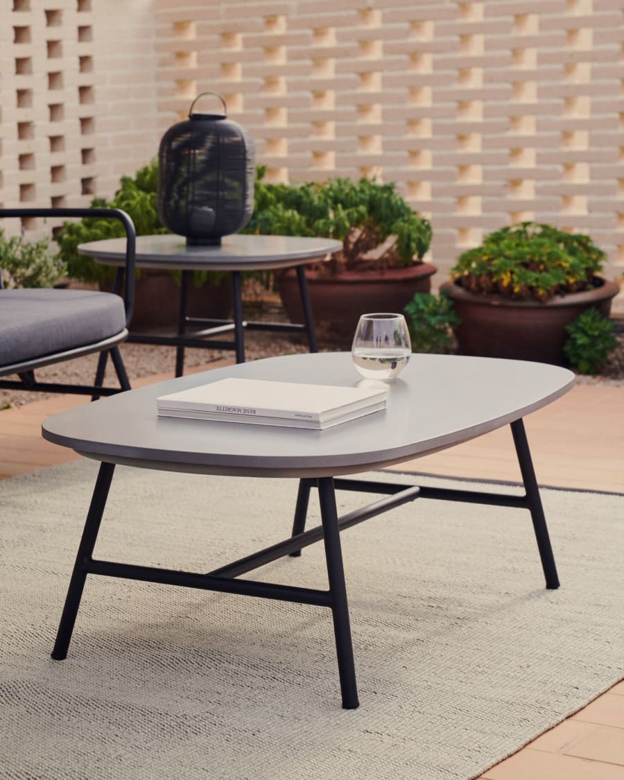 Bramant steel coffee table with black finish 100 x 60 cm Kave Home