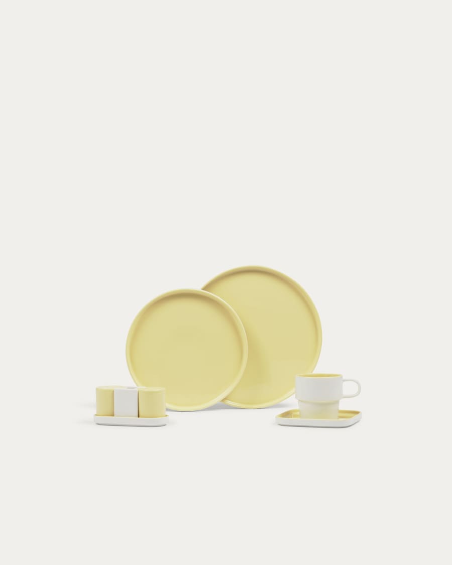 Midori ceramic dessert plate in yellow