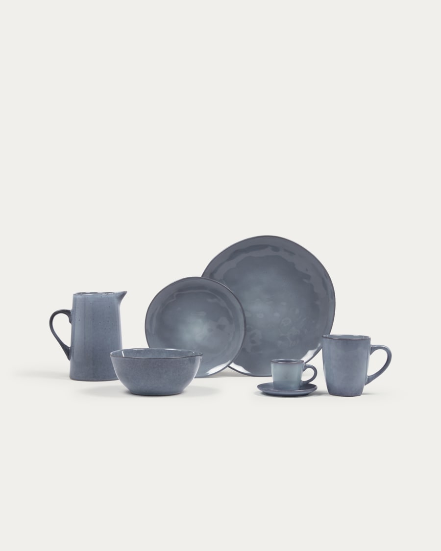 Airena flat ceramic plate in blue