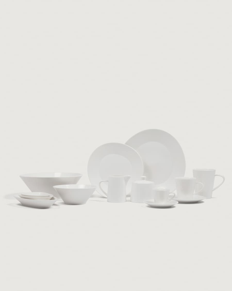 Pierina set of 3 porcelain bowls in white