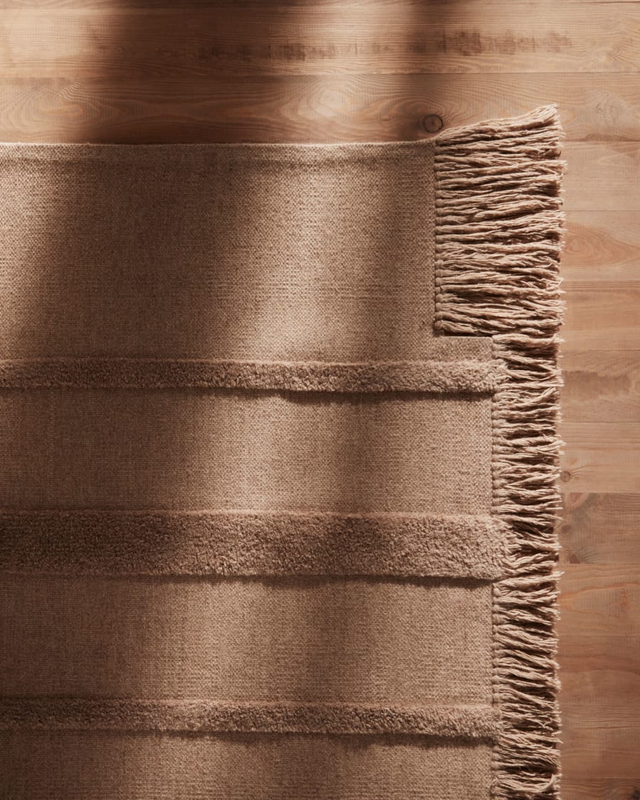 Χαλί Carinae, βαμβακερό και μαλλί, μπεζ, 160x230εκ