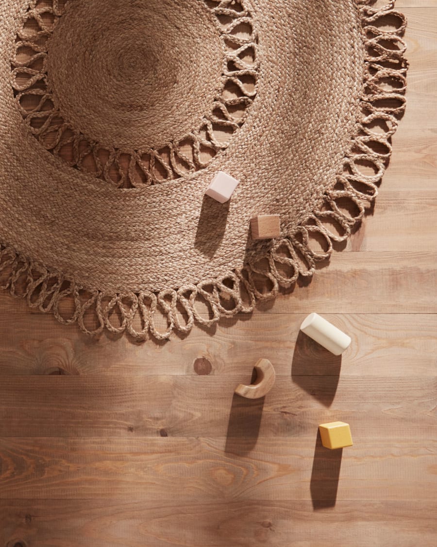 Vicenza 100% jute round rug, Ø 120 cm