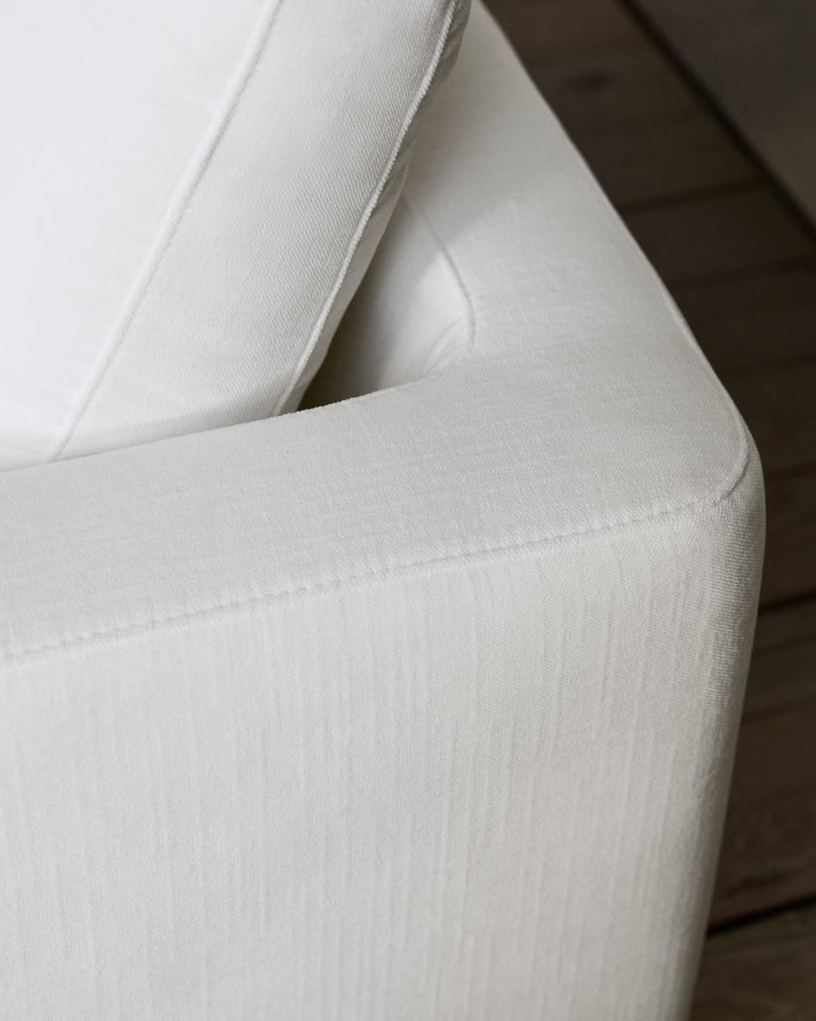 Gala 4 seater sofa with right side chaise longue in white, 300 cm