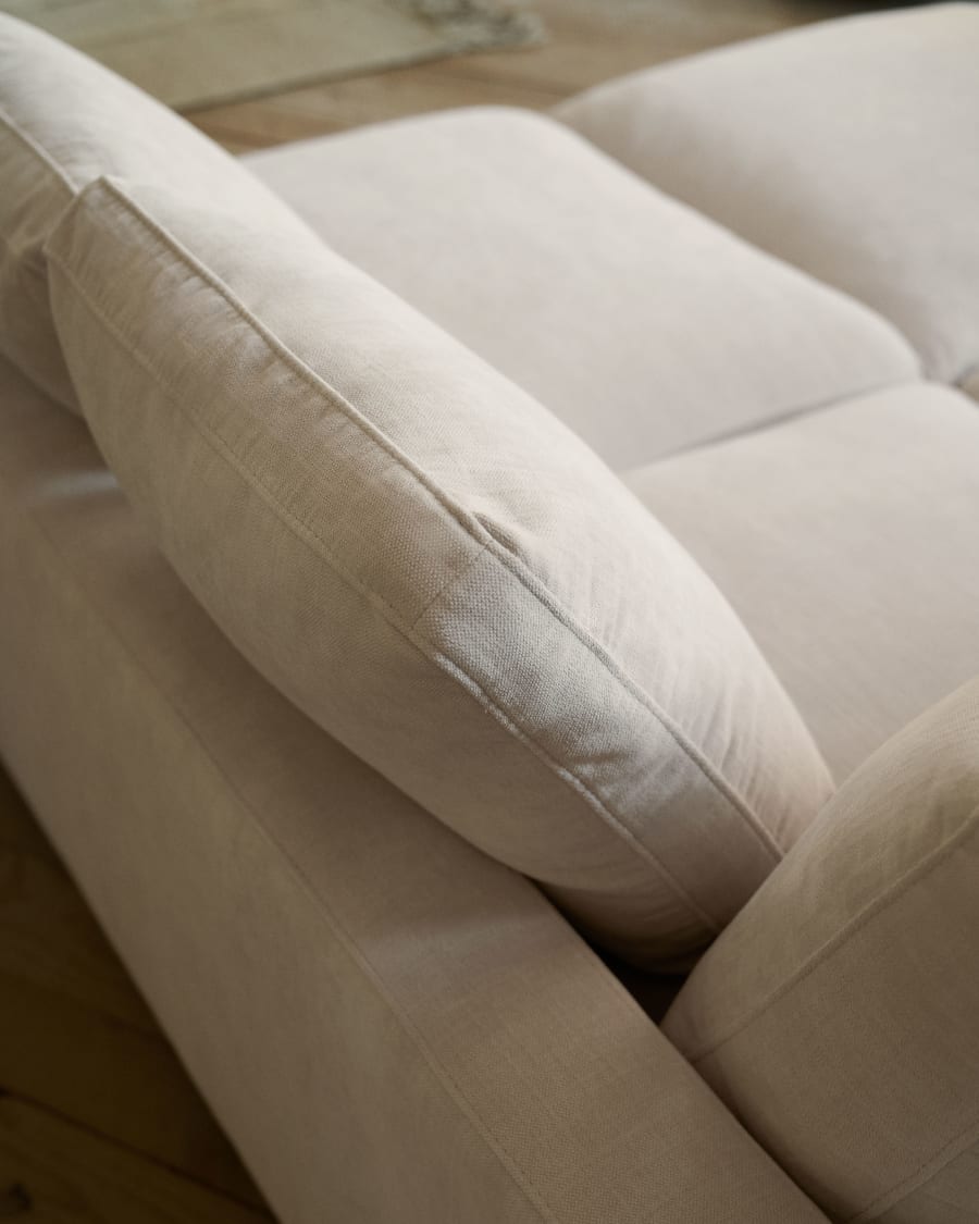 Gala 3 seater sofa with double chaise longue in beige, 210 cm
