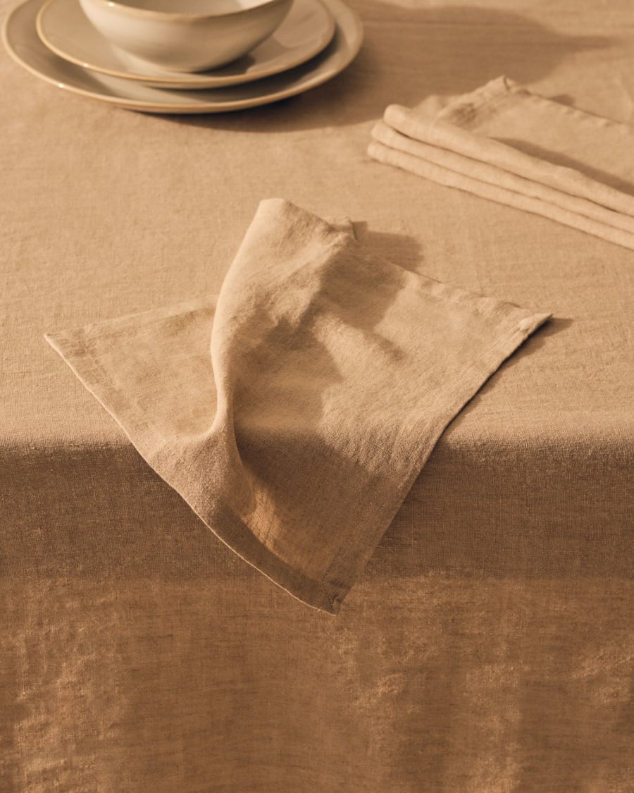 Pals set of 2 serviettes, 100% linen in beige