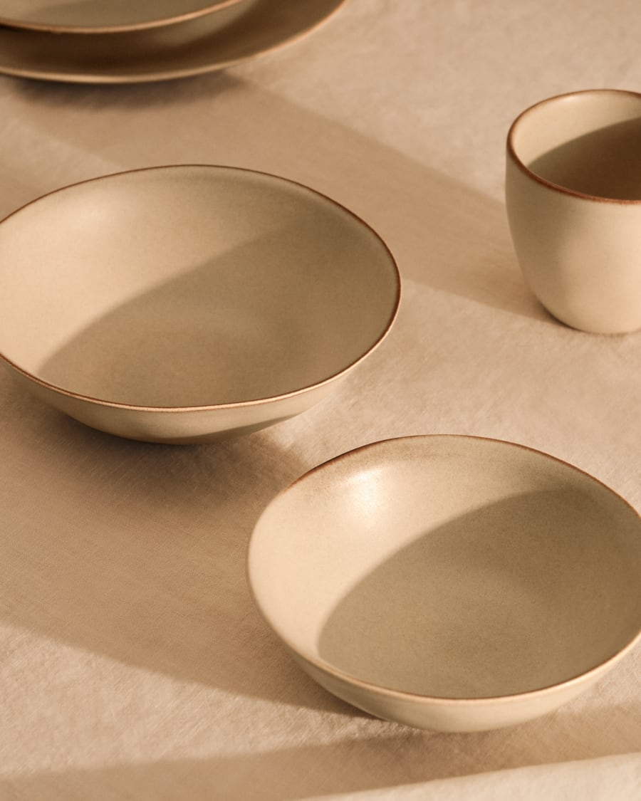 Banyoles large ceramic bowl in brown
