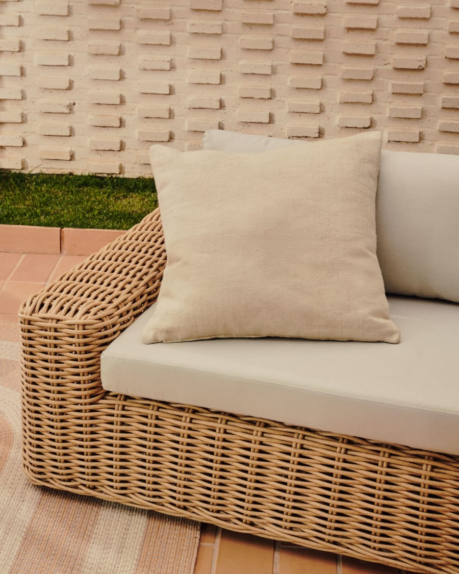 Menuda 100% PET cushion cover in beige, 60 x 60 cm