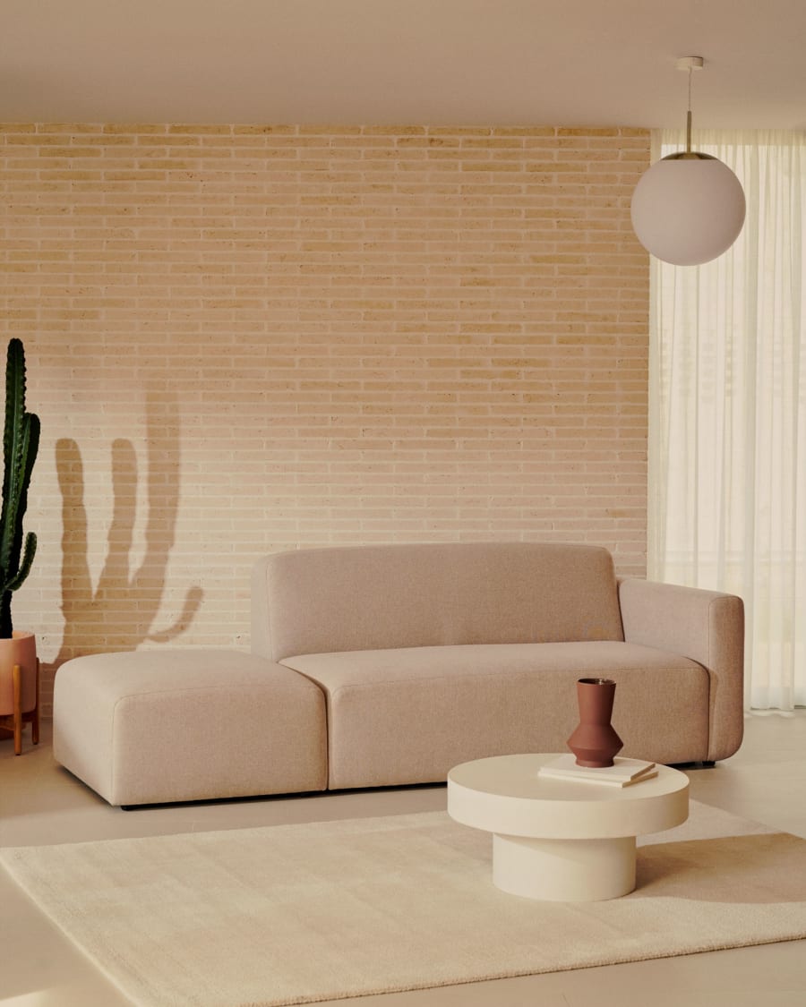 Neom end pouffe in beige, 75 x 89 cm FSC Mix Credit