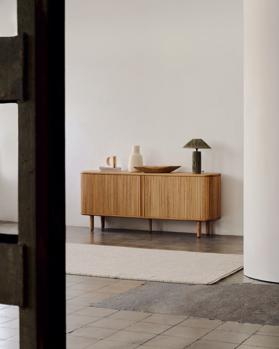 Maelia wooden candle with a natural finish Ø 60 x 16cm