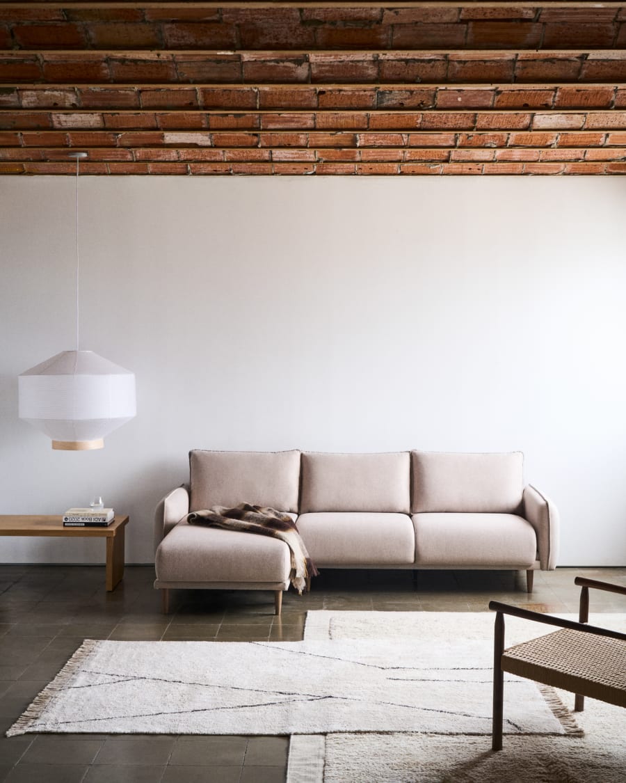 Carlota 3-Sitzer-Sofa mit Chaiselongue rechts/links beige 262 cm FSC Mix Credit