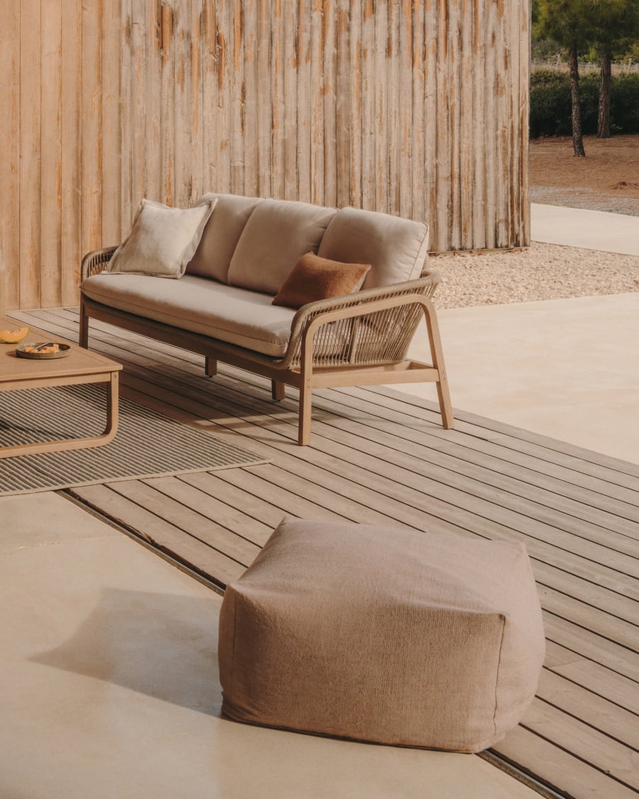 Vedell beige pouffe 100% PET 60 x 60 cm