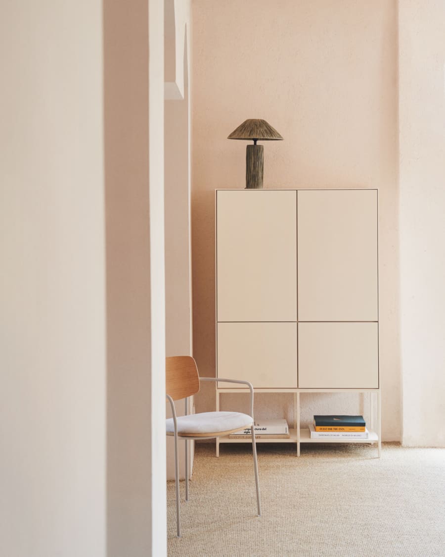 Vedrana Highboard 4 Türen MDF weiß lackiert 97,5 x 160 cm