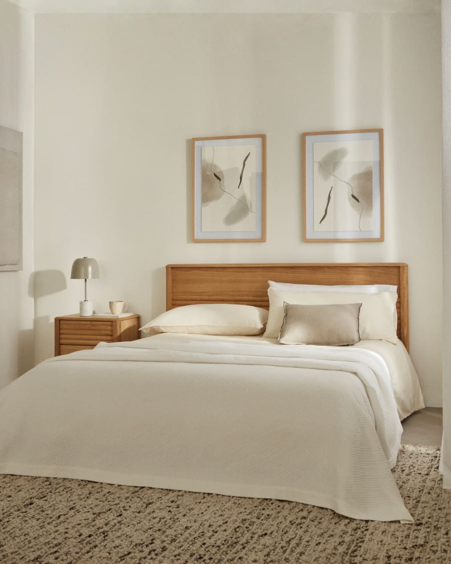 Lenon bed in solid oak and oak wood veneer for 180 x 200 cm mattresses, FSC MIX Credit