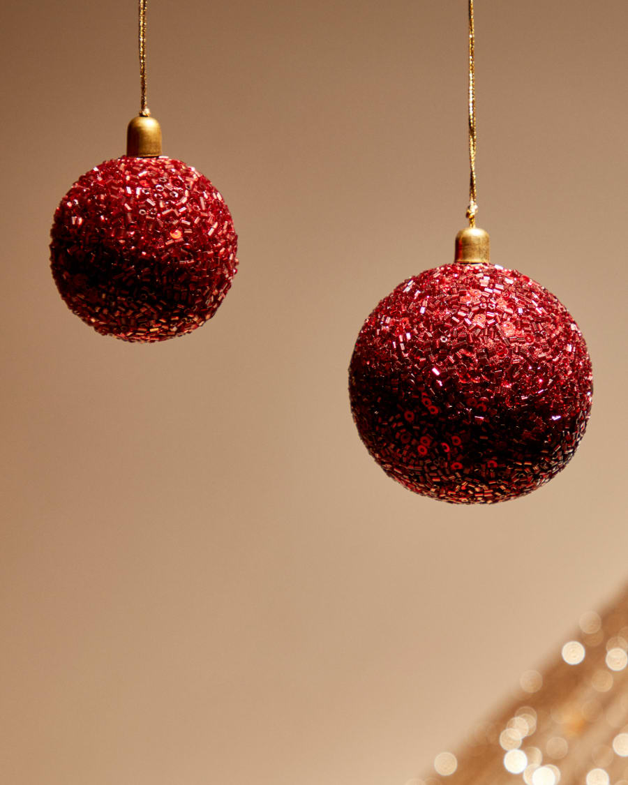 Set Briam da 3 palline decorative piccole rosse