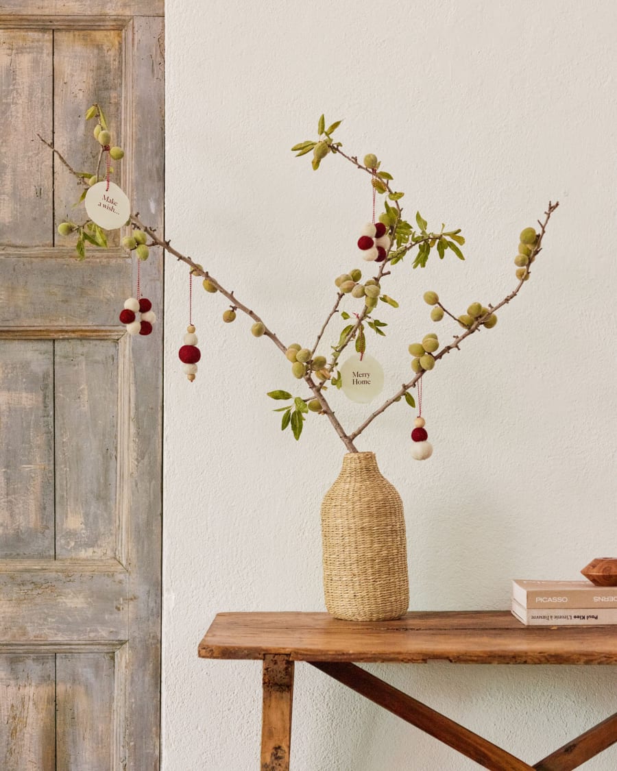 Set of 2 Eloisa ornaments in red felt