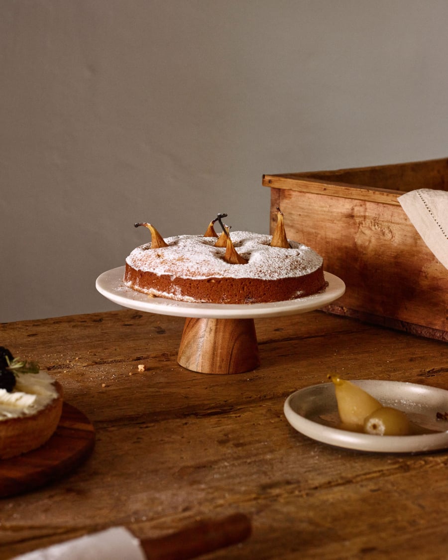 Cinderella white marble cake plate